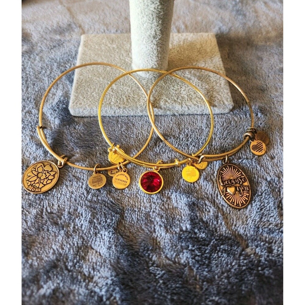 Lot Of 3 Alex & Ani Bracelets With Charms